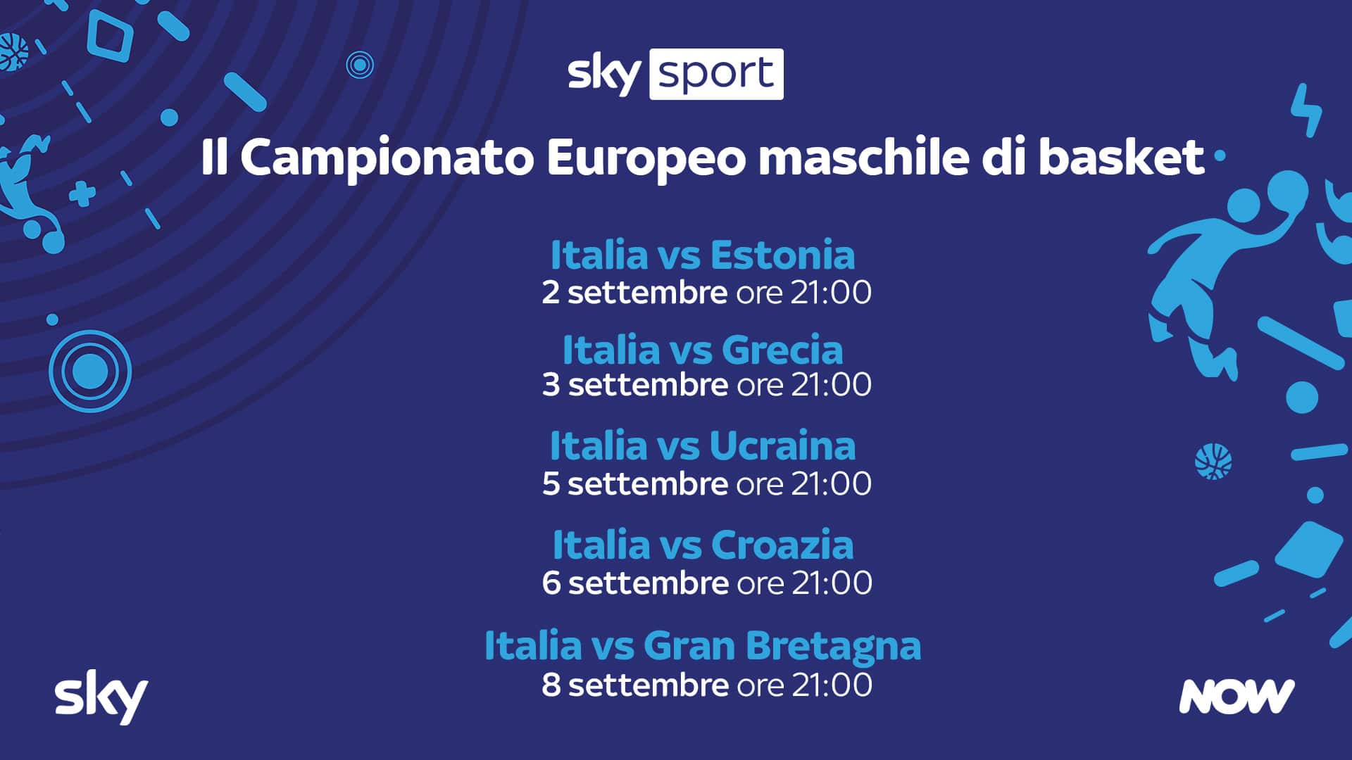 Europei di basket 2022, dove vedere le partite in tv e streaming Sky